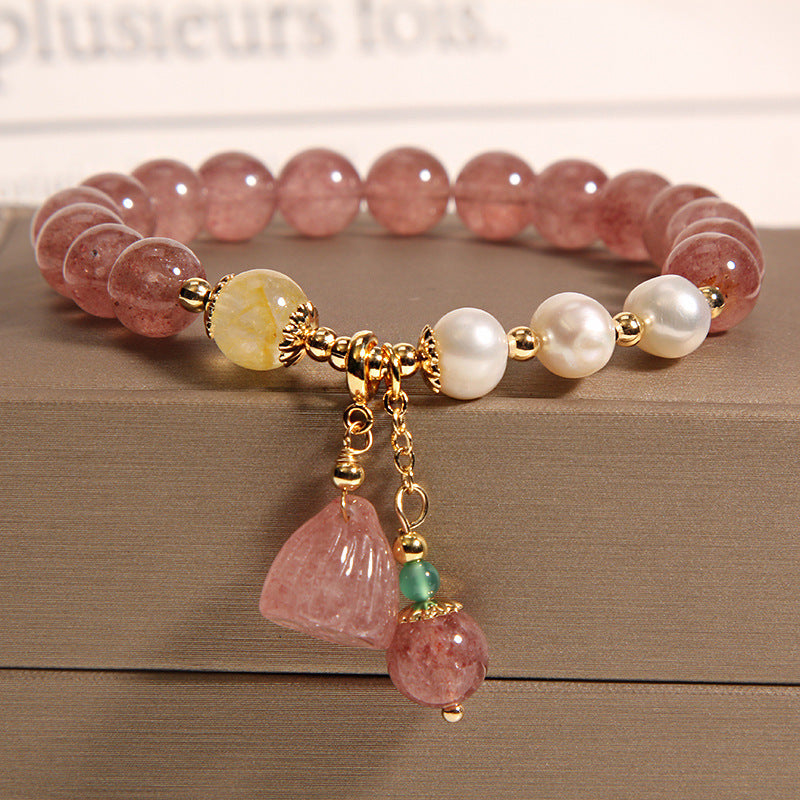 Natural Garnet Crystal Bracelet – Elegant Charm Jewelry for Women
