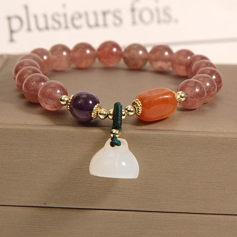 Natural Garnet Crystal Bracelet – Elegant Charm Jewelry for Women