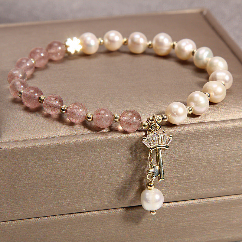 Natural Garnet Crystal Bracelet – Elegant Charm Jewelry for Women