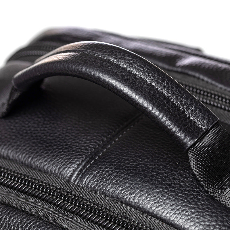 Luxury Genuine Leather Backpack – Timeless Black Travel & Business Bag