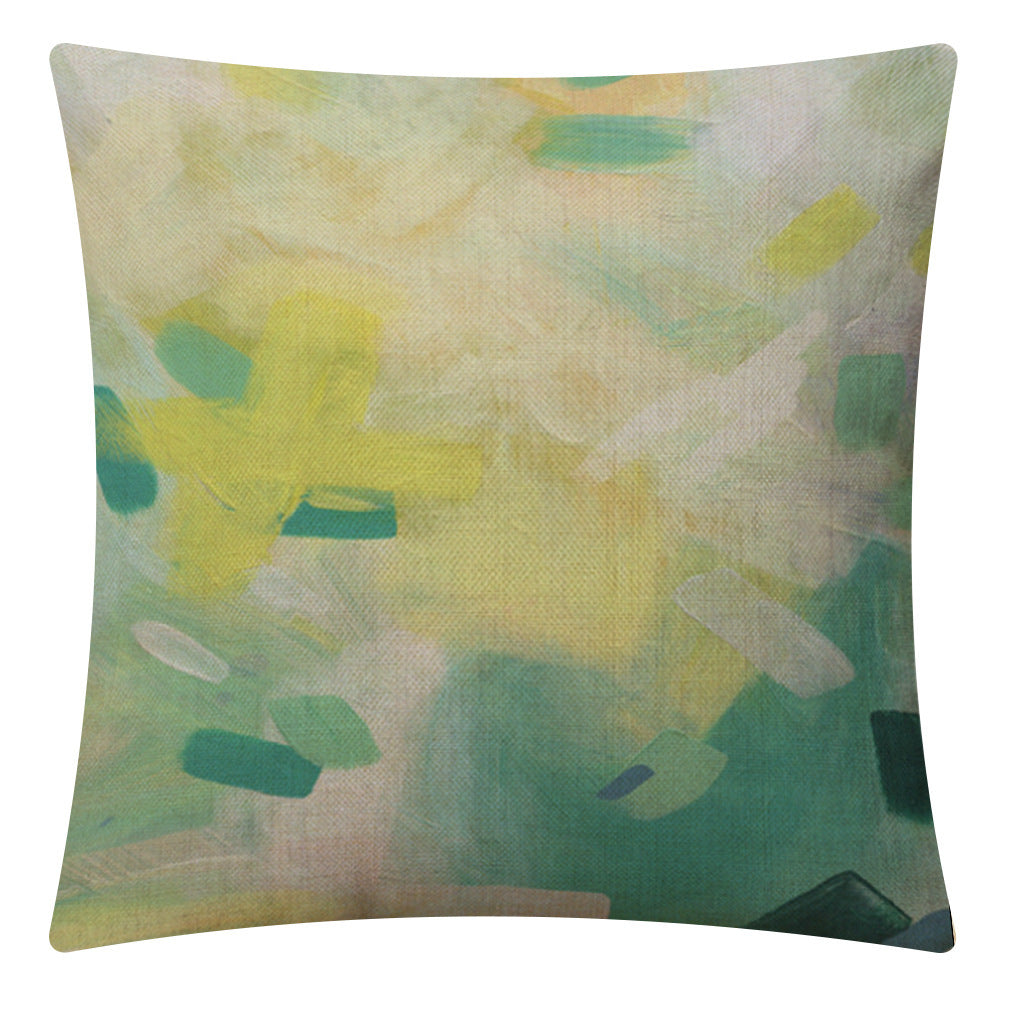 Vibrant Watercolor Cushion Cover – Cotton Linen Throw Pillow
