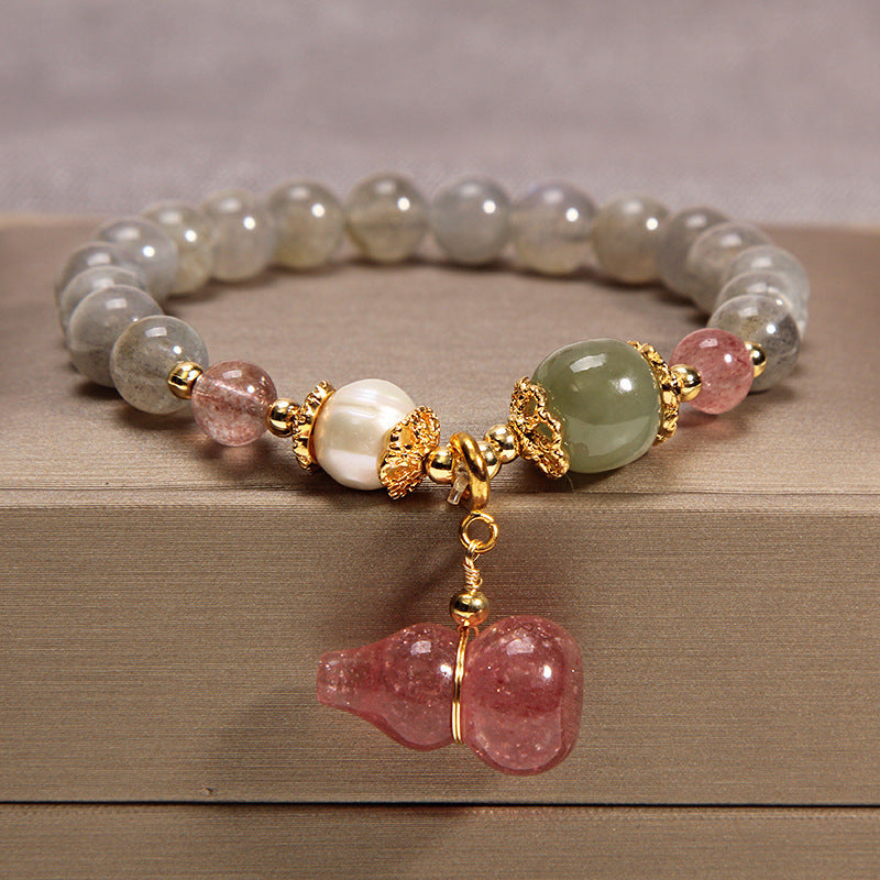 Natural Garnet Crystal Bracelet – Elegant Charm Jewelry for Women