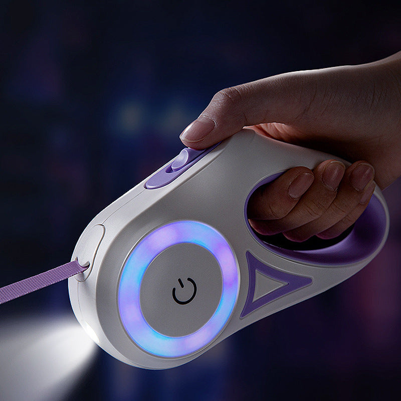 Luxury LED Retractable Leash with Flashlight – Safe & Stylish Walks for Dogs & Cats