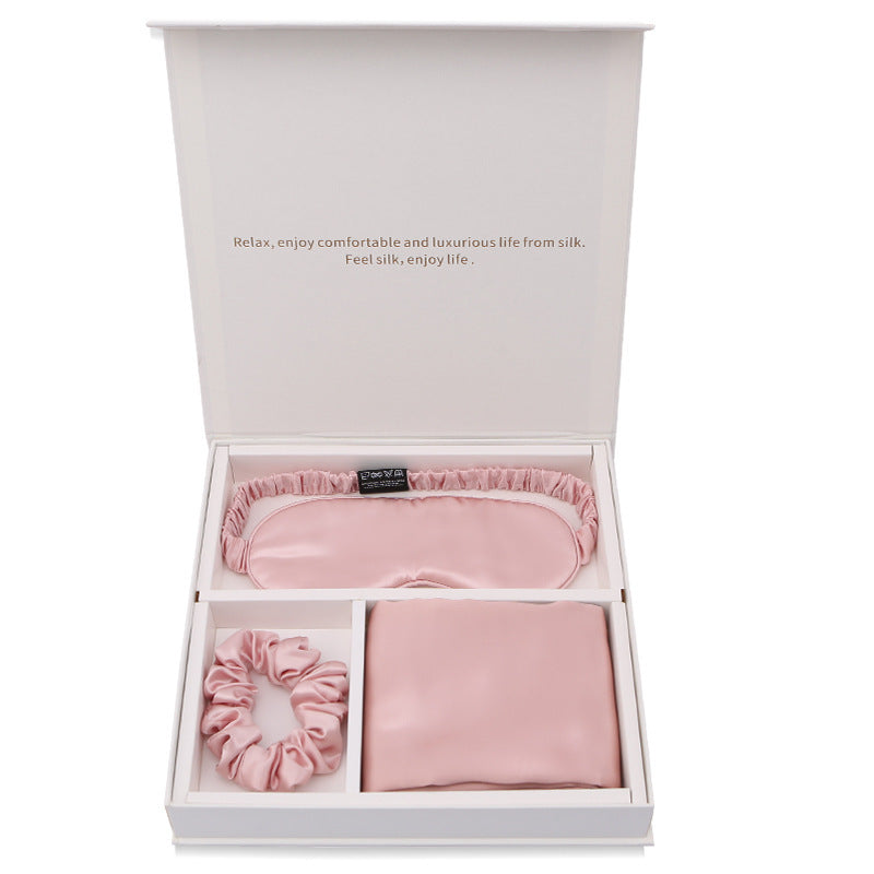 Luxury Silk Sleep Set – Pillowcase, Eye Mask & Scrunchie