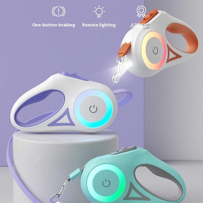 Luxury LED Retractable Leash with Flashlight – Safe & Stylish Walks for Dogs & Cats