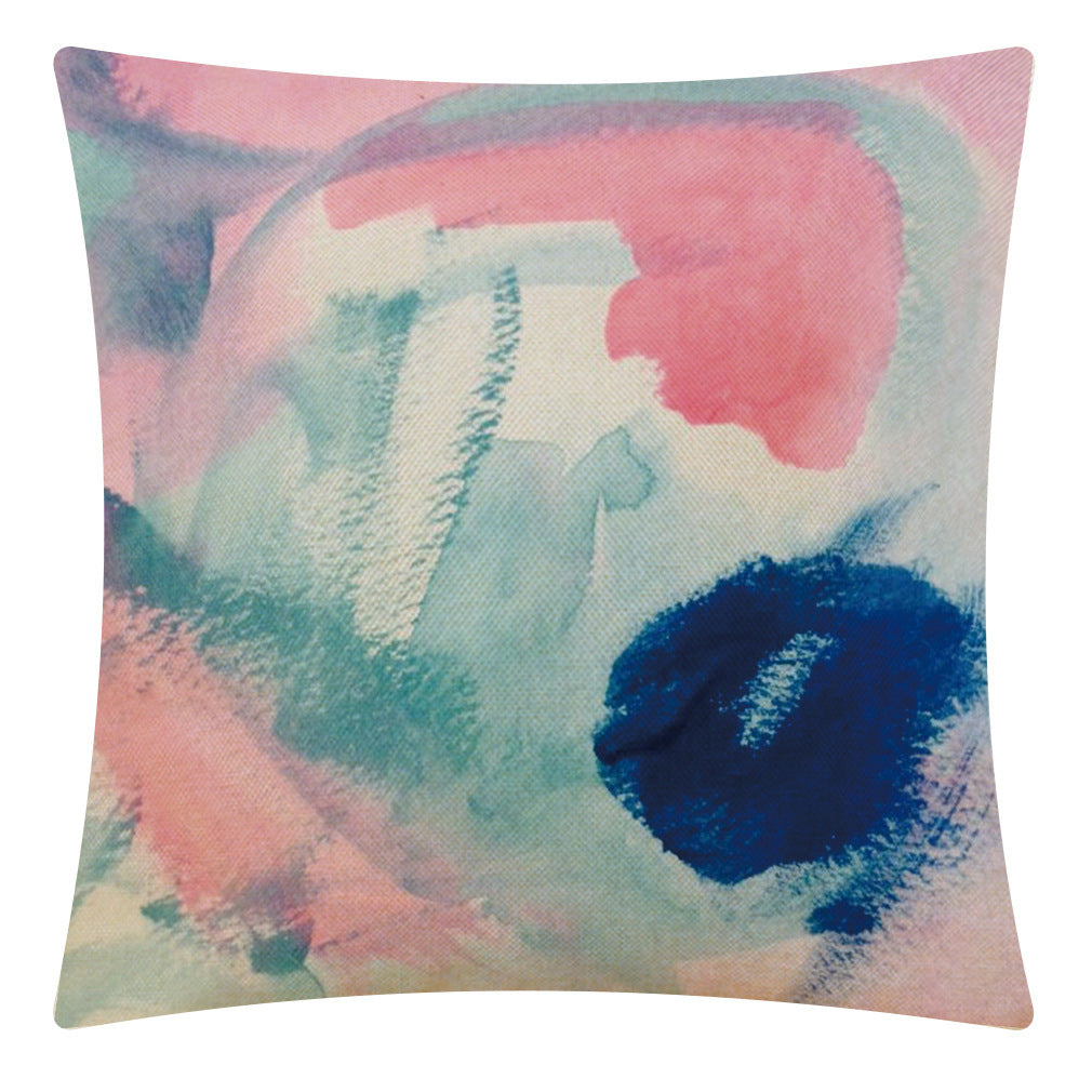 Vibrant Watercolor Cushion Cover – Cotton Linen Throw Pillow