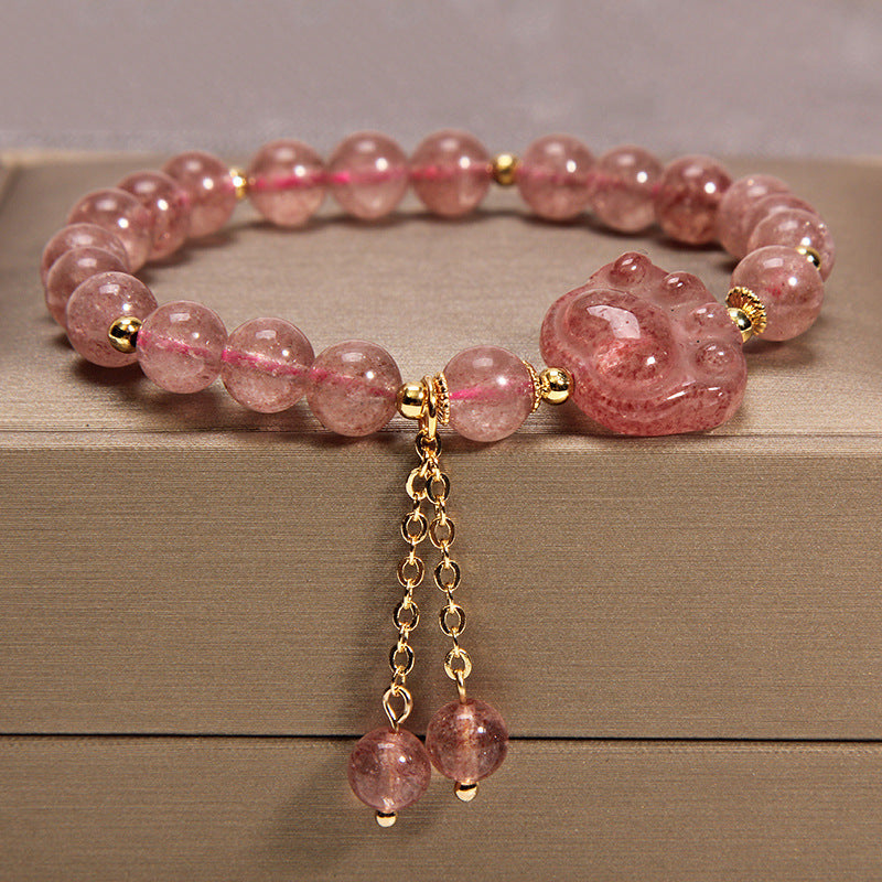 Natural Garnet Crystal Bracelet – Elegant Charm Jewelry for Women