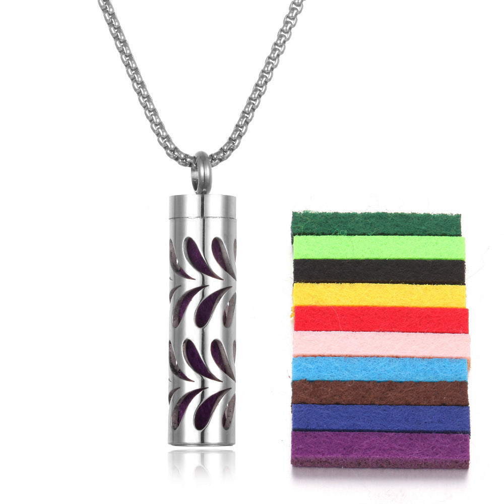 Aromatherapy Pendant Necklace – Essential Oil Diffuser Locket in Titanium Steel