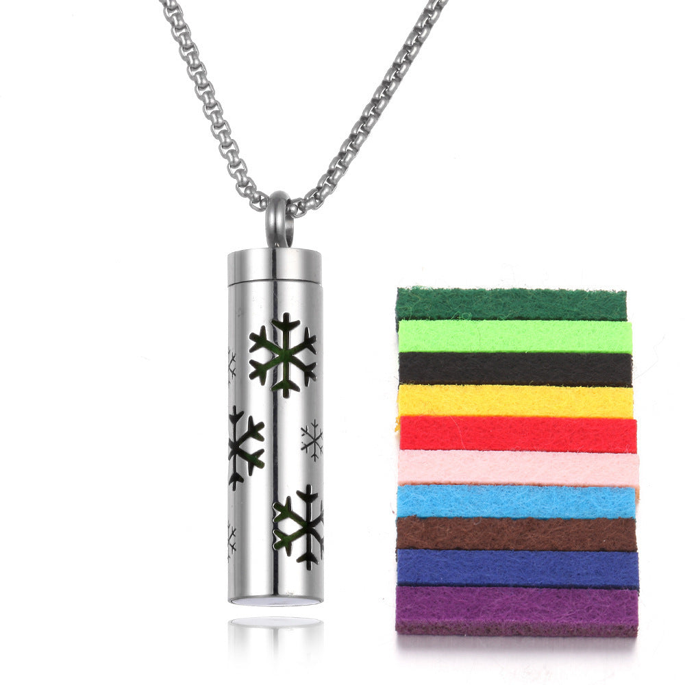 Aromatherapy Pendant Necklace – Essential Oil Diffuser Locket in Titanium Steel