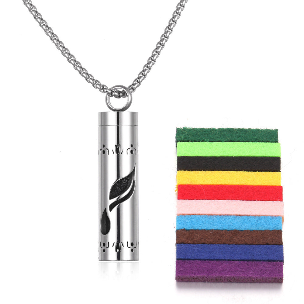 Aromatherapy Pendant Necklace – Essential Oil Diffuser Locket in Titanium Steel