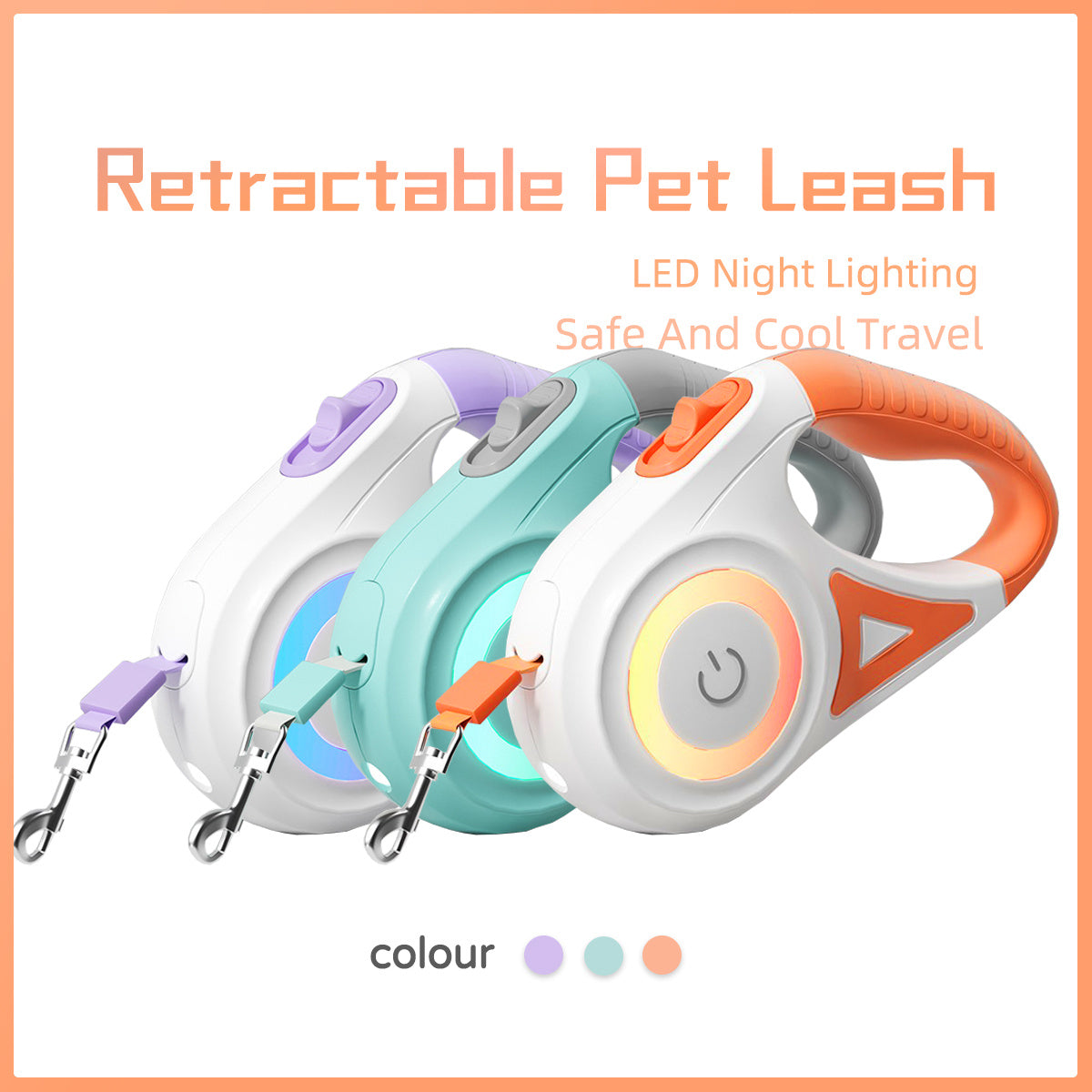 Luxury LED Retractable Leash with Flashlight – Safe & Stylish Walks for Dogs & Cats