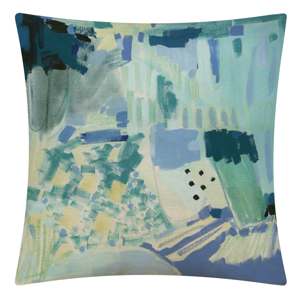 Vibrant Watercolor Cushion Cover – Cotton Linen Throw Pillow