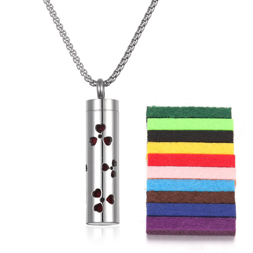Aromatherapy Pendant Necklace – Essential Oil Diffuser Locket in Titanium Steel