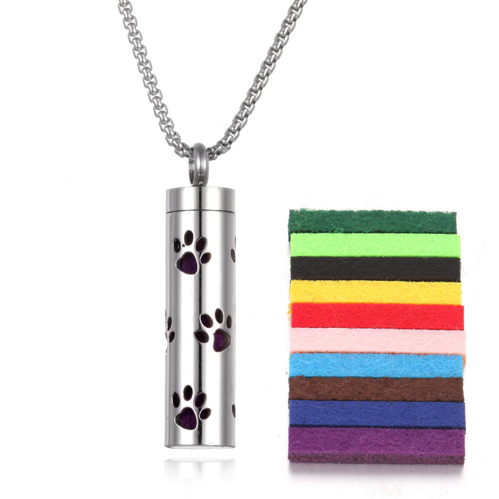 Aromatherapy Pendant Necklace – Essential Oil Diffuser Locket in Titanium Steel